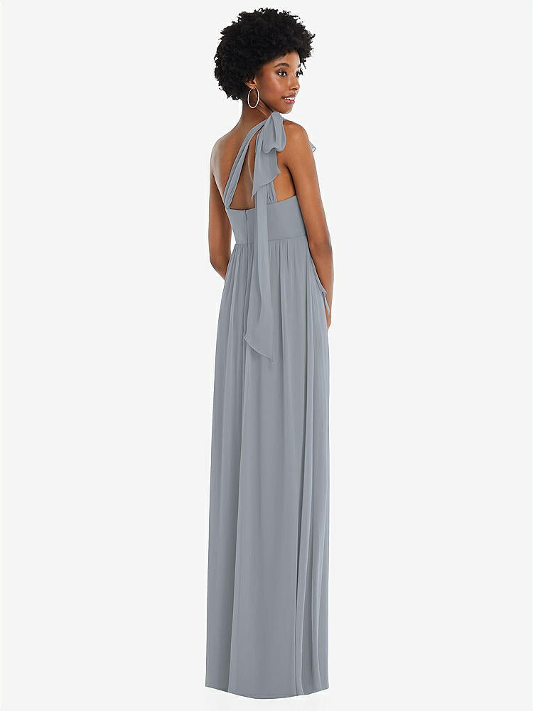 【STYLE: 1564】Convertible Tie-Shoulder Empire Waist Maxi Dress【COLOR: Platinum】