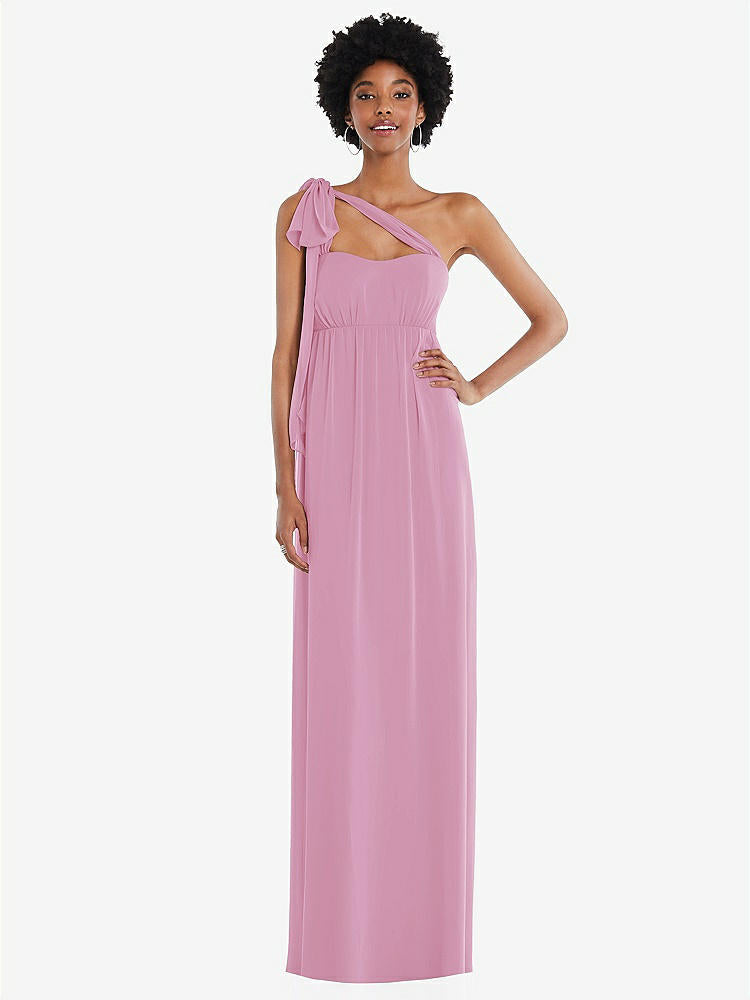 【NEW】【STYLE: 1564】コンバーチブル タイショルダー 帝国 ウエスト マキシ ドレス【COLOR: Powder Pink】【SIZE: 00-30W】