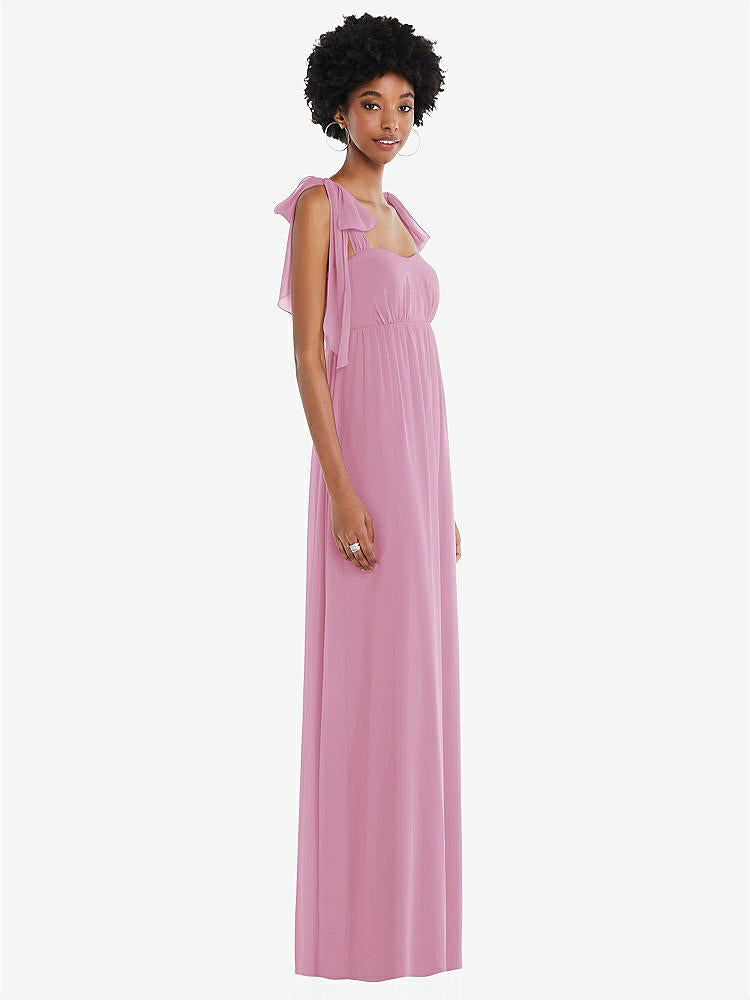 【NEW】【STYLE: 1564】コンバーチブル タイショルダー 帝国 ウエスト マキシ ドレス【COLOR: Powder Pink】【SIZE: 00-30W】