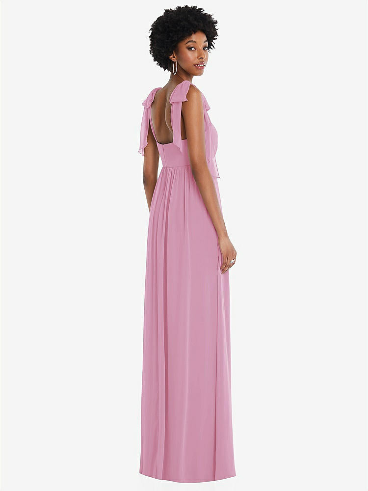 【NEW】【STYLE: 1564】コンバーチブル タイショルダー 帝国 ウエスト マキシ ドレス【COLOR: Powder Pink】【SIZE: 00-30W】
