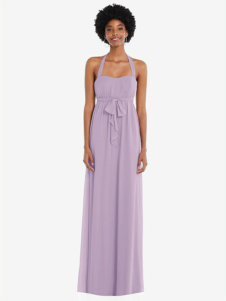 【NEW】【STYLE: 1564】コンバーチブル タイショルダー 帝国 ウエスト マキシ ドレス【COLOR: Pale Purple】【SIZE: 00-30W】