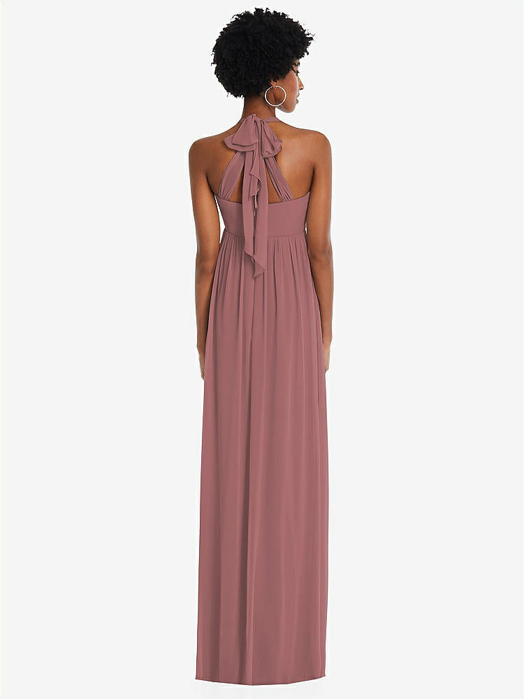 【STYLE: 1564】Convertible Tie-Shoulder Empire Waist Maxi Dress【COLOR: Rosewood】