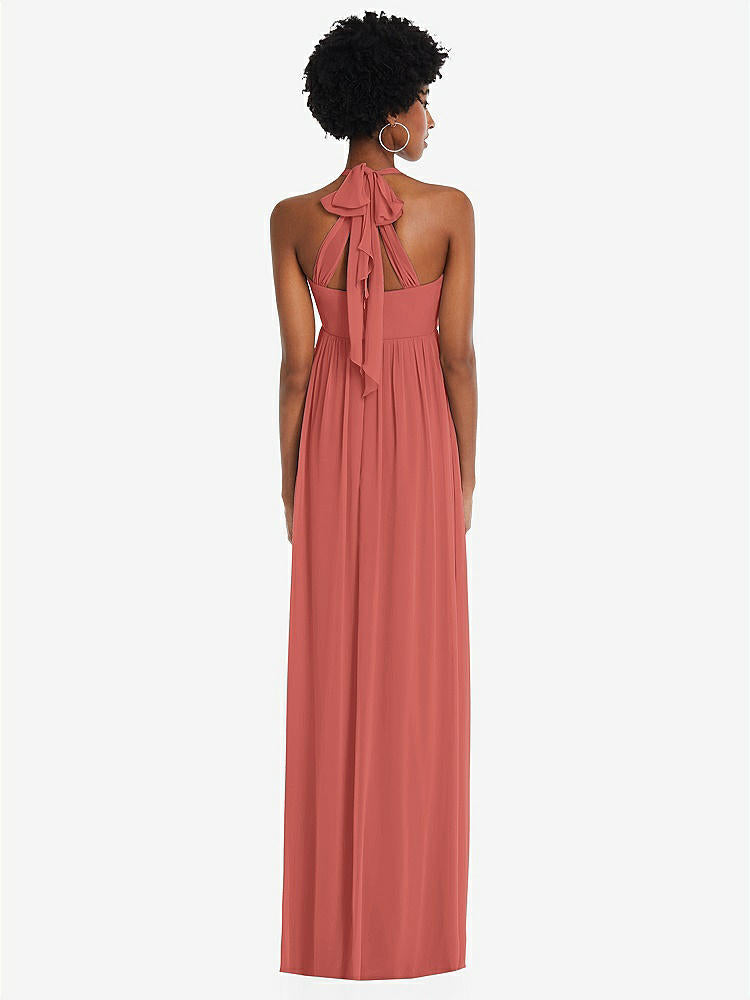 【NEW】【STYLE: 1564】コンバーチブル タイショルダー 帝国 ウエスト マキシ ドレス【COLOR: Coral Pink】【SIZE: 00-30W】