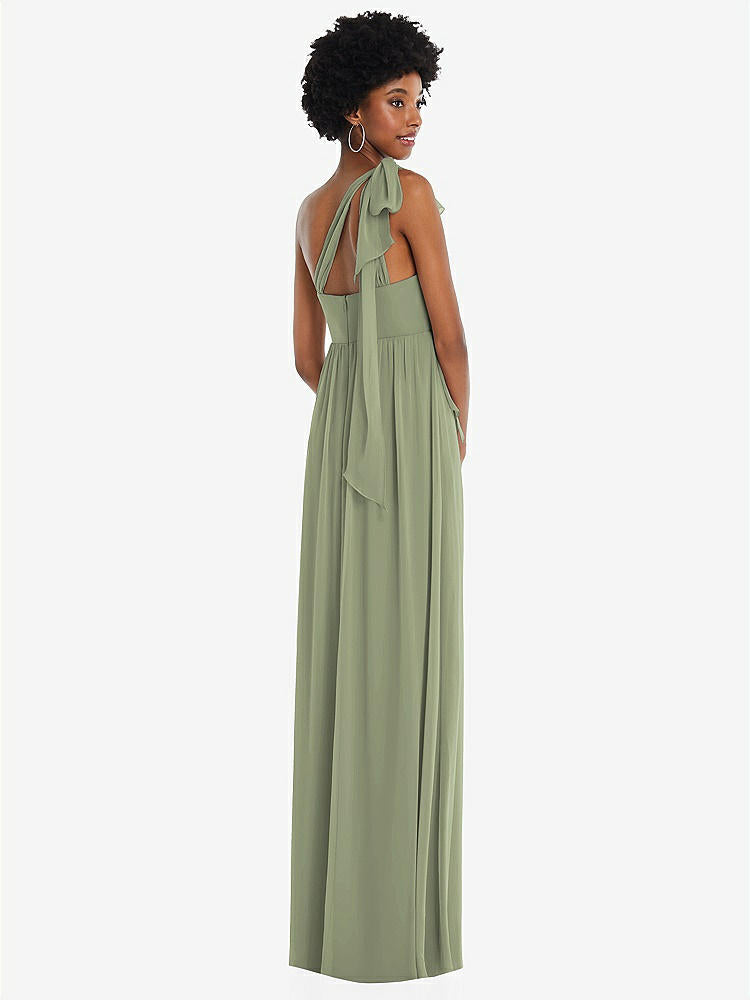 【STYLE: 1564】Convertible Tie-Shoulder Empire Waist Maxi Dress【COLOR: Sage】