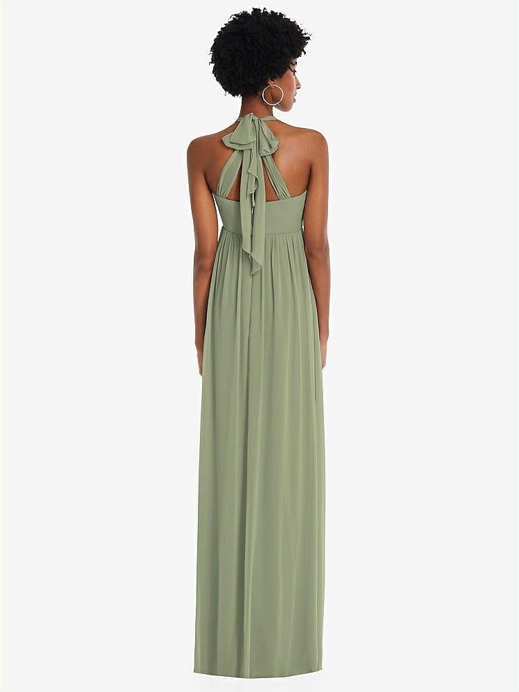 【STYLE: 1564】Convertible Tie-Shoulder Empire Waist Maxi Dress【COLOR: Sage】