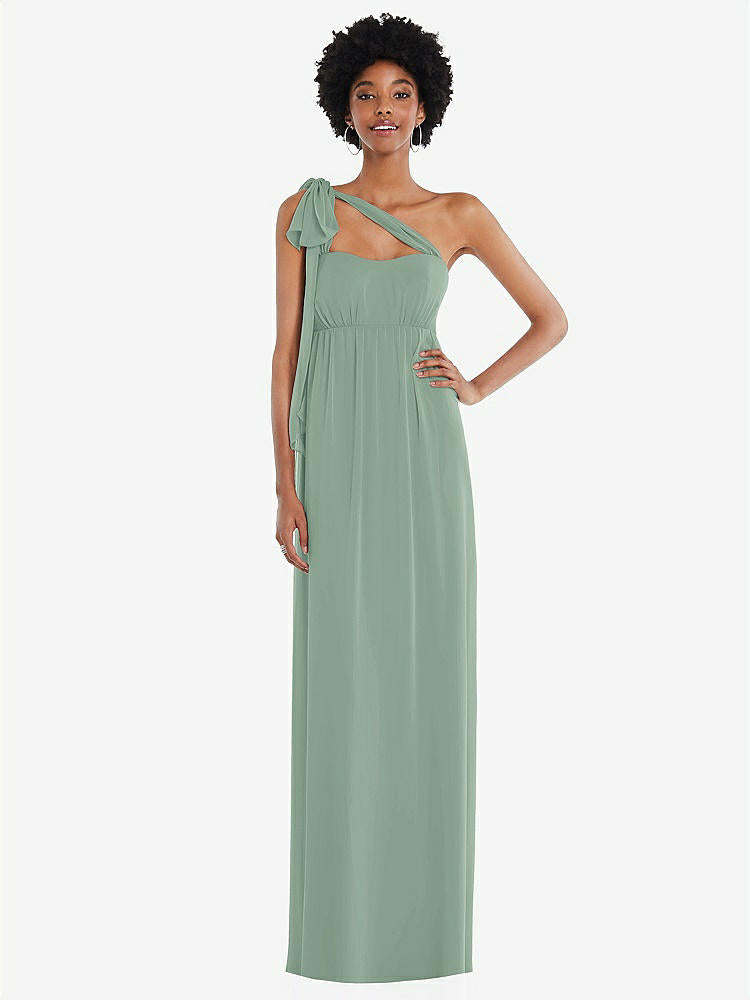 【STYLE: 1564】Convertible Tie-Shoulder Empire Waist Maxi Dress【COLOR: Seagrass】