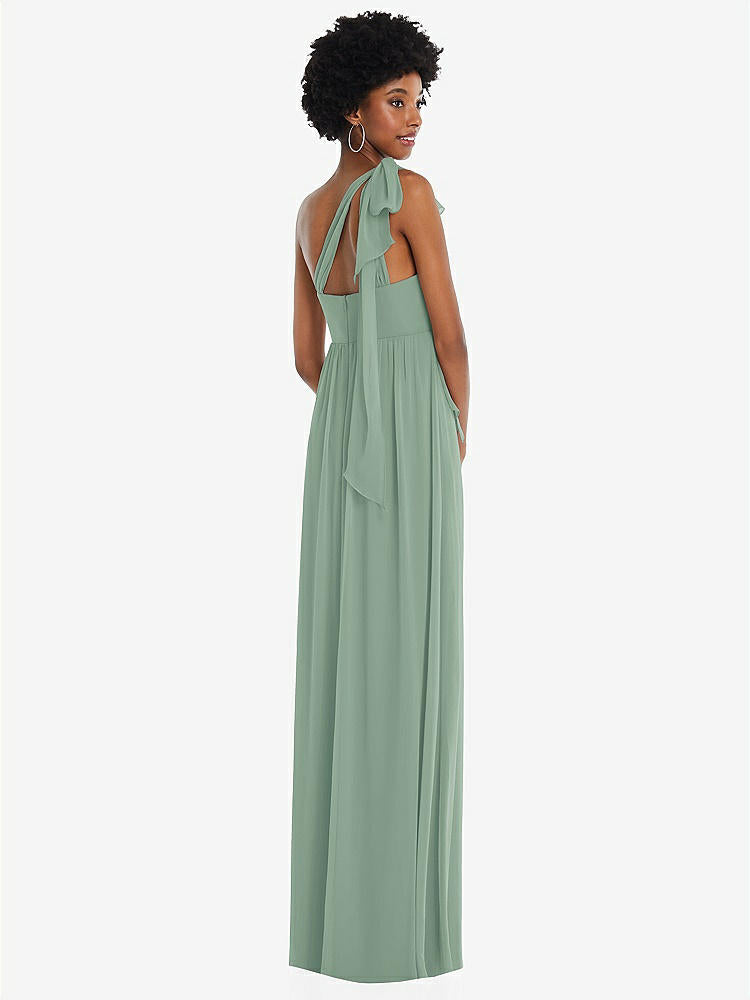 【STYLE: 1564】Convertible Tie-Shoulder Empire Waist Maxi Dress【COLOR: Seagrass】