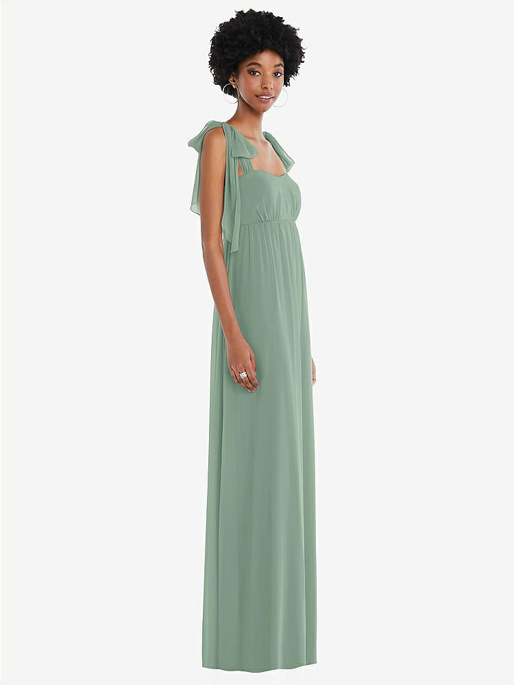 【STYLE: 1564】Convertible Tie-Shoulder Empire Waist Maxi Dress【COLOR: Seagrass】