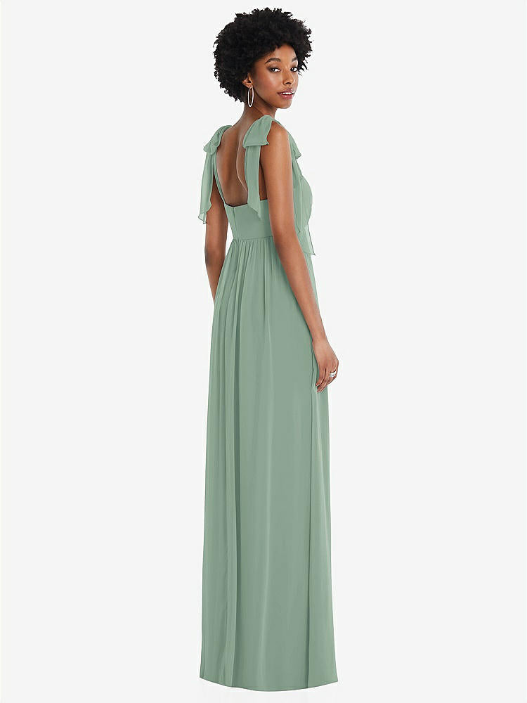【STYLE: 1564】Convertible Tie-Shoulder Empire Waist Maxi Dress【COLOR: Seagrass】