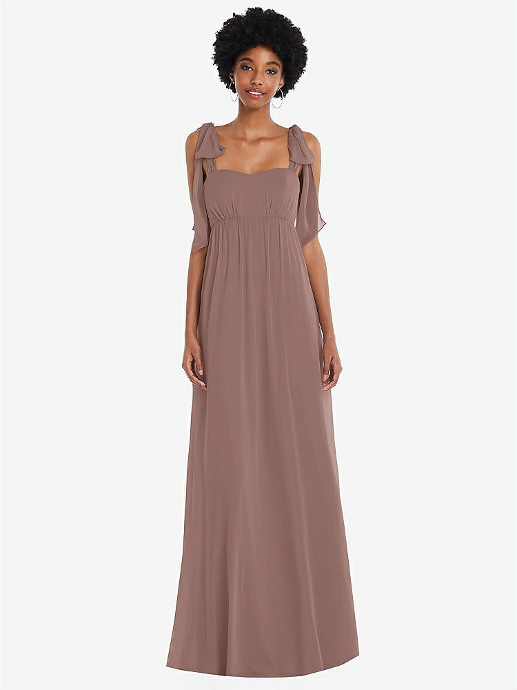 【STYLE: 1564】Convertible Tie-Shoulder Empire Waist Maxi Dress【COLOR: Sienna】