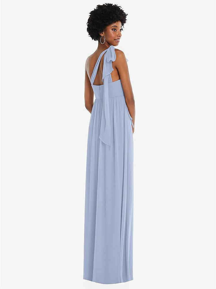 【STYLE: 1564】Convertible Tie-Shoulder Empire Waist Maxi Dress【COLOR: Sky Blue】