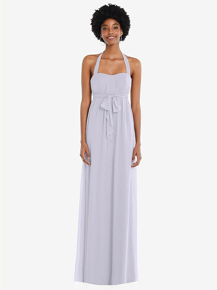 【STYLE: 1564】Convertible Tie-Shoulder Empire Waist Maxi Dress【COLOR: Silver Dove】