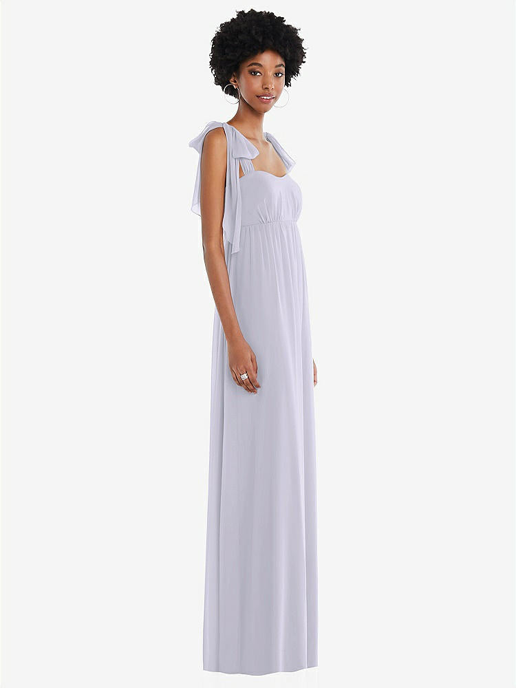【STYLE: 1564】Convertible Tie-Shoulder Empire Waist Maxi Dress【COLOR: Silver Dove】