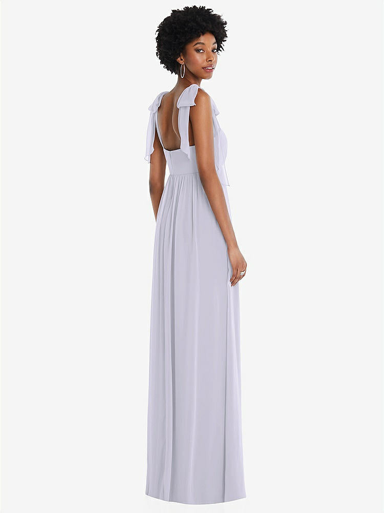【STYLE: 1564】Convertible Tie-Shoulder Empire Waist Maxi Dress【COLOR: Silver Dove】