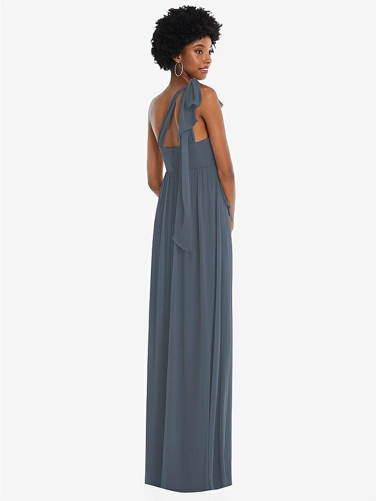 【STYLE: 1564】Convertible Tie-Shoulder Empire Waist Maxi Dress【COLOR: Silverstone】