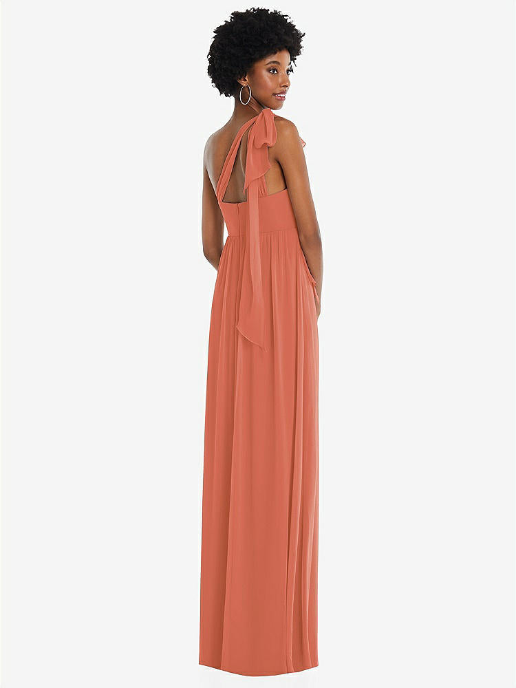 【STYLE: 1564】Convertible Tie-Shoulder Empire Waist Maxi Dress【COLOR: Terracotta Copper】