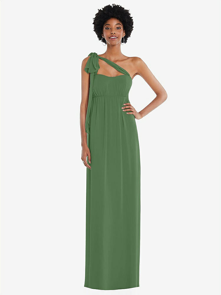 【STYLE: 1564】Convertible Tie-Shoulder Empire Waist Maxi Dress【COLOR: Vineyard Green】