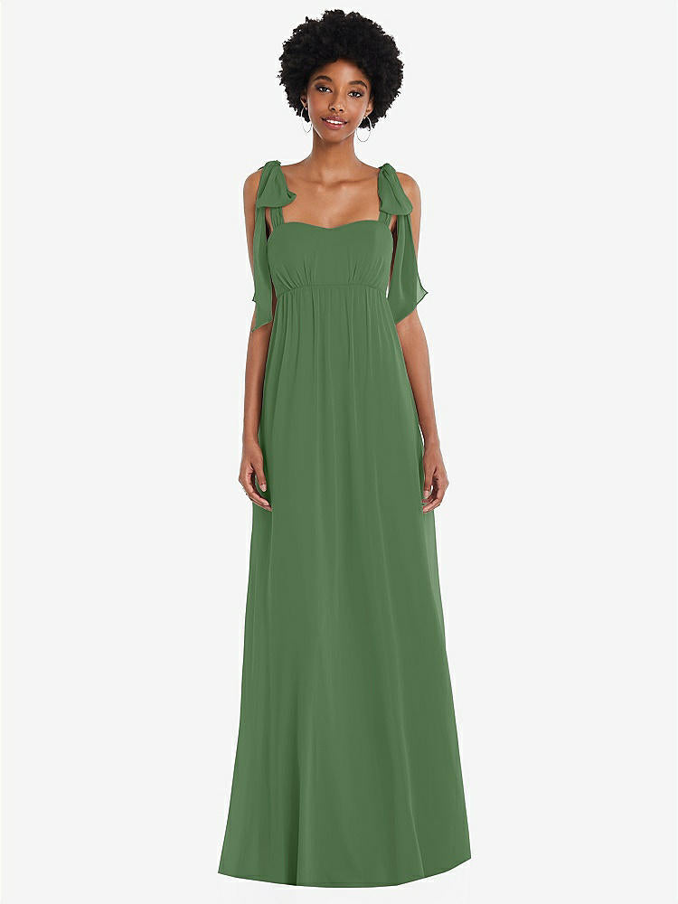 【STYLE: 1564】Convertible Tie-Shoulder Empire Waist Maxi Dress【COLOR: Vineyard Green】