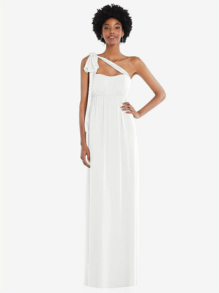 【STYLE: 1564】Convertible Tie-Shoulder Empire Waist Maxi Dress【COLOR: White】