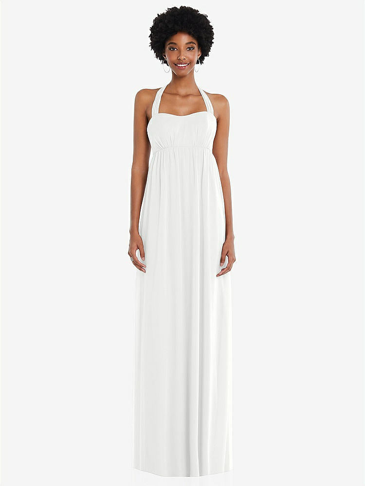 【STYLE: 1564】Convertible Tie-Shoulder Empire Waist Maxi Dress【COLOR: White】