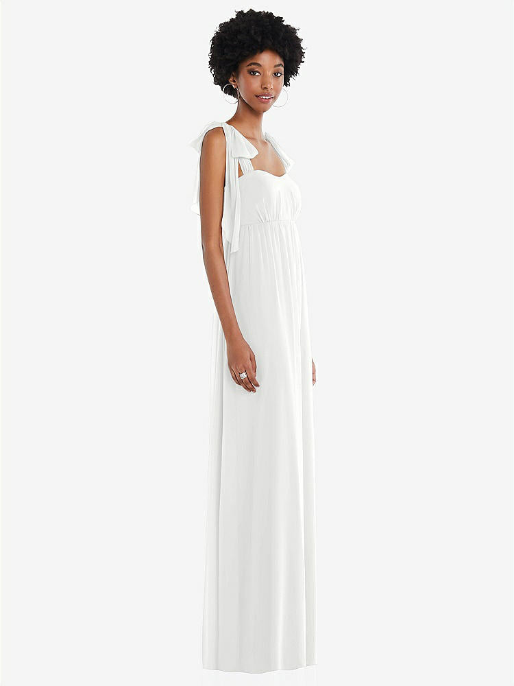 【STYLE: 1564】Convertible Tie-Shoulder Empire Waist Maxi Dress【COLOR: White】