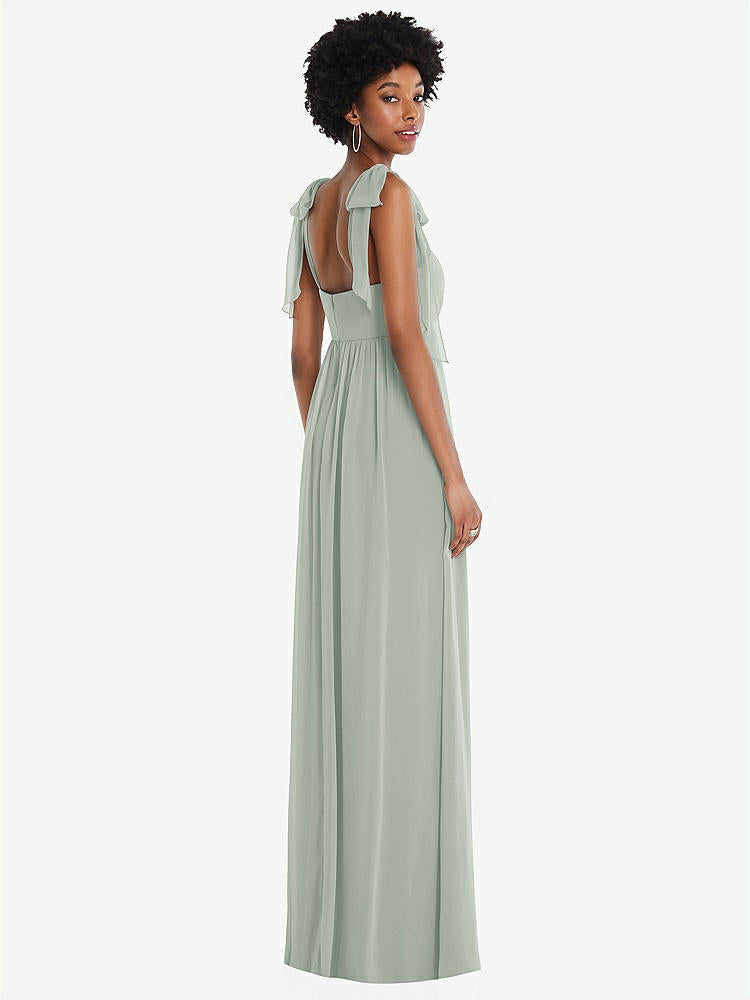 【STYLE: 1564】Convertible Tie-Shoulder Empire Waist Maxi Dress【COLOR: Willow Green】