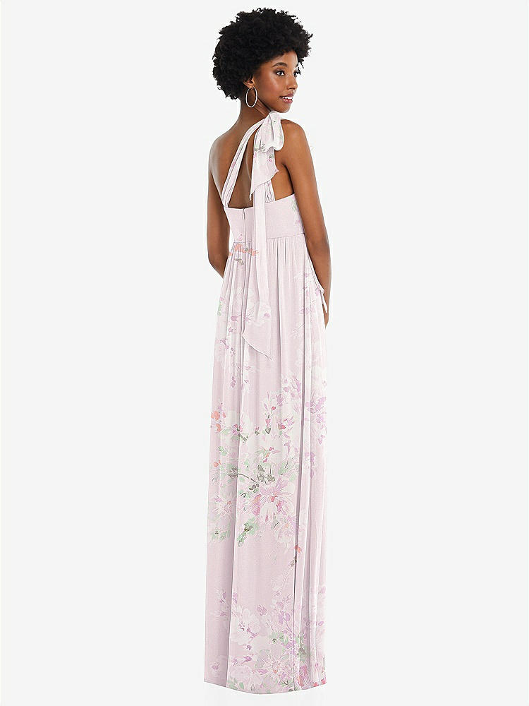 【STYLE: 1564】Convertible Tie-Shoulder Empire Waist Maxi Dress【COLOR: Watercolor Print】