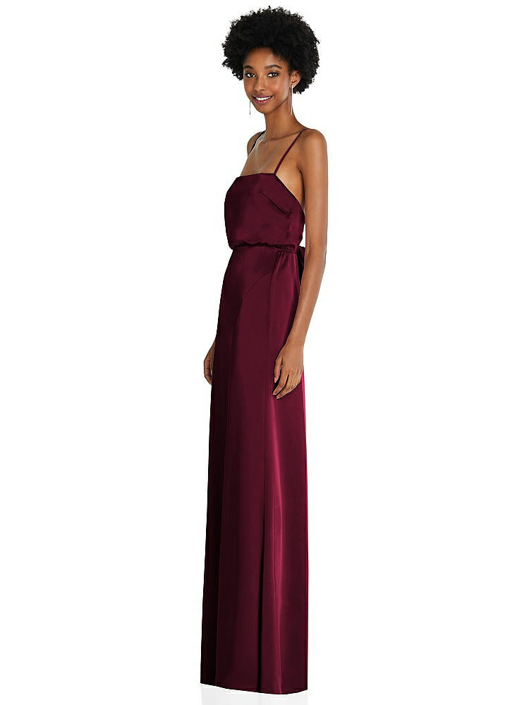 【STYLE: 8217】シンプルベアトップ マキシ ドレス  ストラップ【COLOR: Cabernet】【SIZE: 00-30W】