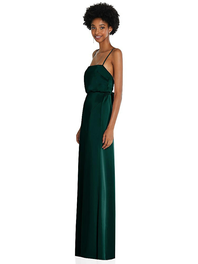 【NEW】【STYLE: 8217】低 ネクタイバック マキシ ドレス 調整可能 スキニー ストラップ【COLOR: Evergreen】【SIZE: 00-30W】