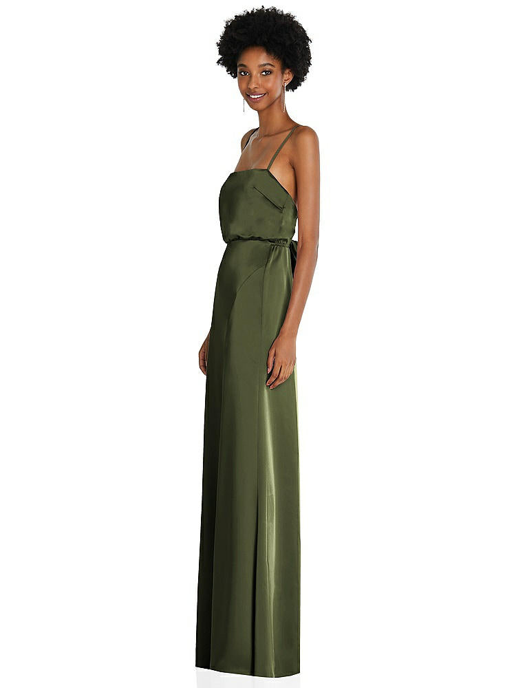 【STYLE: 8217】シンプルベアトップ マキシ ドレス  ストラップ【COLOR: Olive Green】【SIZE: 00-30W】