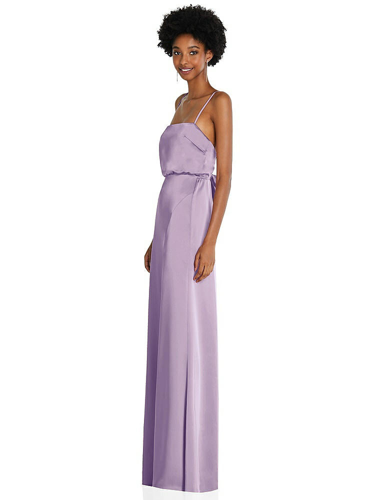 【STYLE: 8217】シンプルベアトップ マキシ ドレス ストラップ【COLOR: Pale Purple】【SIZE: 00-30W】