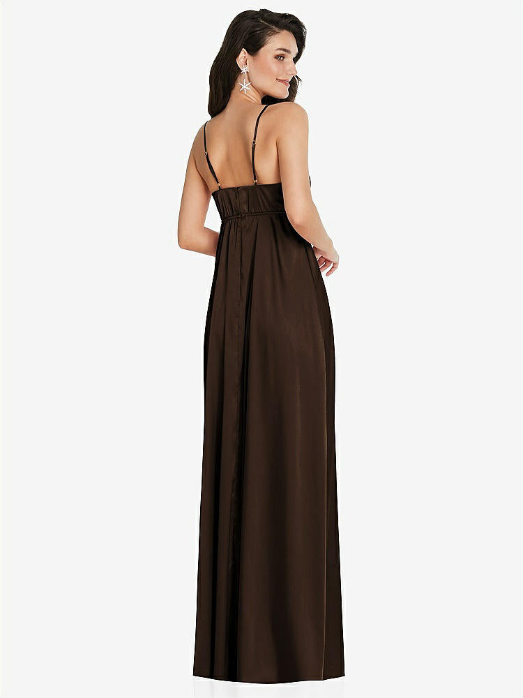 【STYLE: TH097】Cowl-Neck Empire Waist Maxi Dress with Adjustable Straps【COLOR: Espresso】