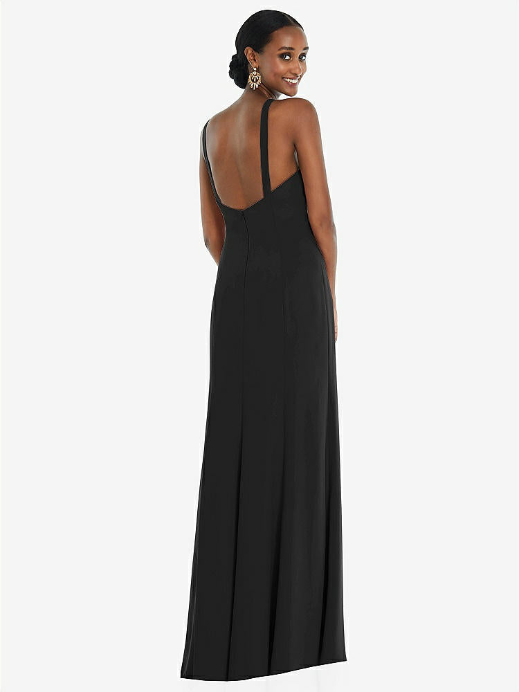 【STYLE: 3093】Criss Cross Halter Princess Line Trumpet Gown【COLOR: Black】