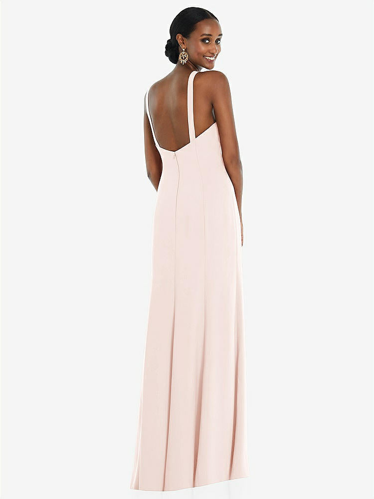 【STYLE: 3093】Criss Cross Halter Princess Line Trumpet Gown【COLOR: Blush】