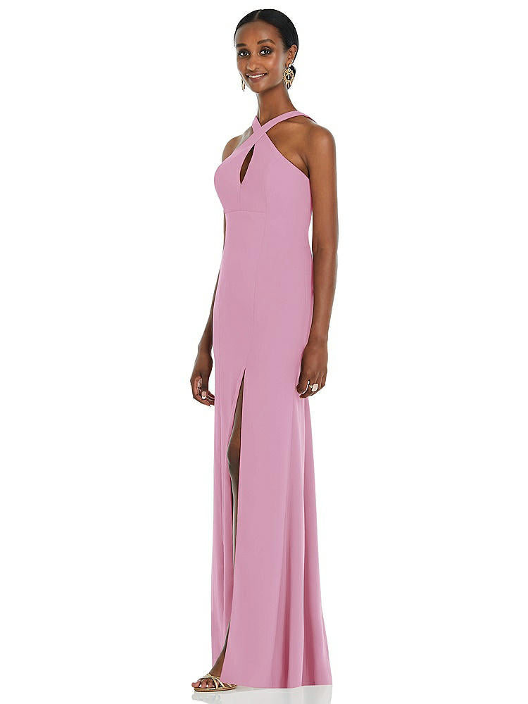 【NEW】【STYLE: 3093】クロス クロス ホルター プリンセス ライン トランペット ガウン【COLOR: Powder Pink】【SIZE: 00-30W】