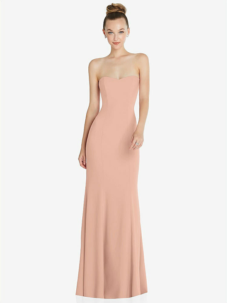 【NEW】【STYLE: 6860】ストラップレス プリンセス ライン クレープ 人魚 ガウン【COLOR: Pale Peach】【SIZE: 00-30W】