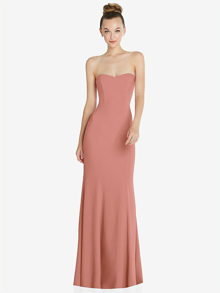 【NEW】【STYLE: 6860】ストラップレス プリンセス ライン クレープ 人魚 ガウン【COLOR: Desert Rose】【SIZE: 00-30W】