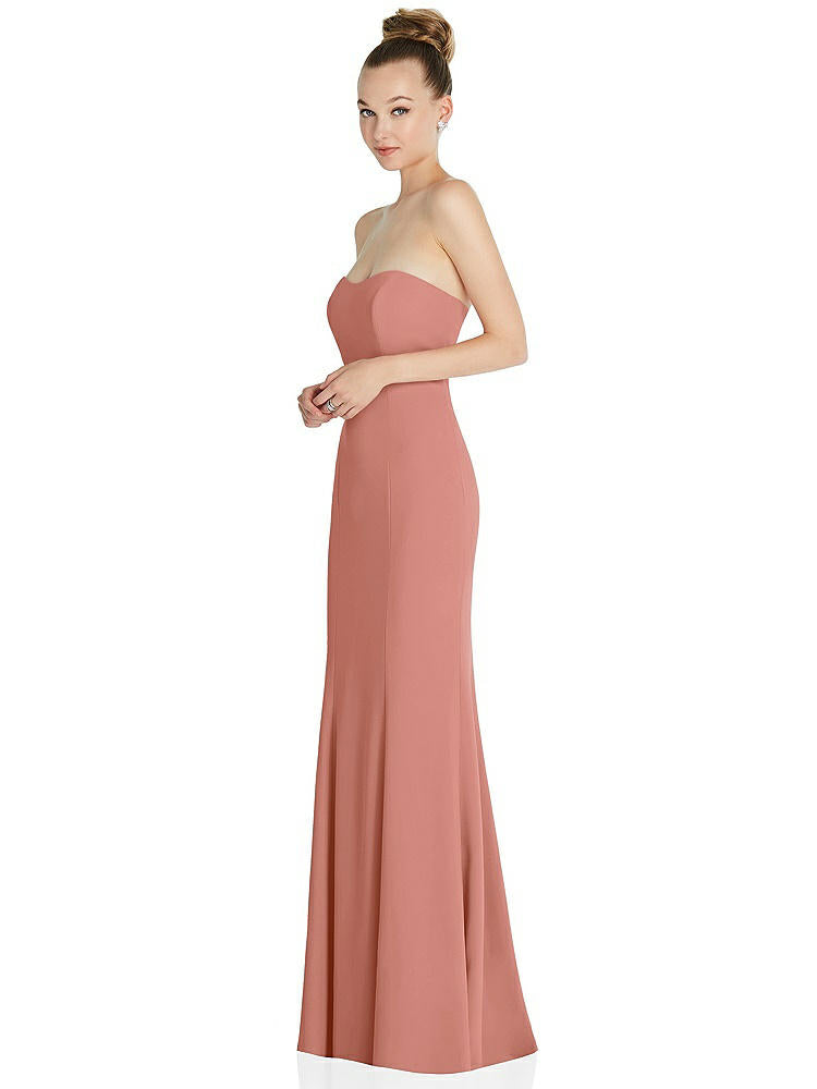 【NEW】【STYLE: 6860】ストラップレス プリンセス ライン クレープ 人魚 ガウン【COLOR: Desert Rose】【SIZE: 00-30W】