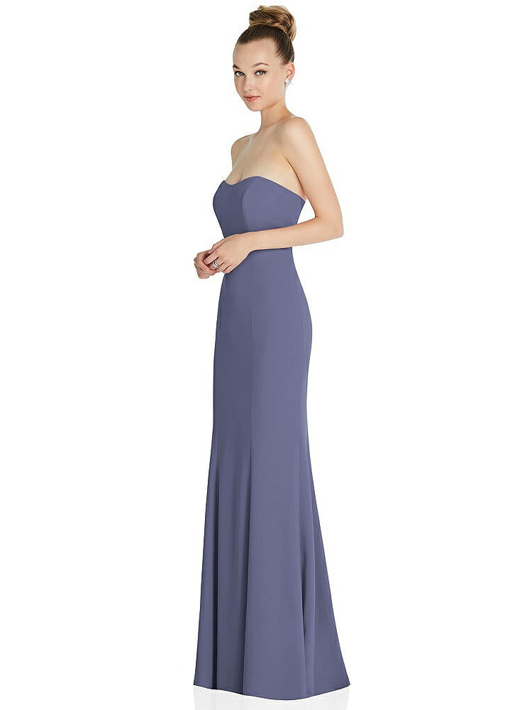 【NEW】【STYLE: 6860】ストラップレス プリンセス ライン クレープ 人魚 ガウン【COLOR: French Blue】【SIZE: 00-30W】