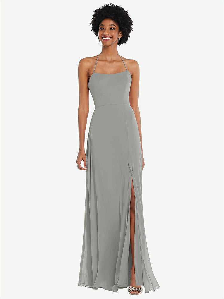 【NEW】【STYLE: 1559】スクープ ネック コンバーチブル ネクタップ マキシ ドレス 前面 スリット【COLOR: Chelsea Gray】【SIZE: 00-30W】