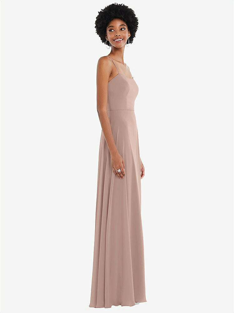 【STYLE: 1559】Scoop Neck Convertible Tie-Strap Maxi Dress with Front Slit【COLOR: Bliss】