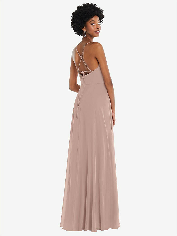 【STYLE: 1559】Scoop Neck Convertible Tie-Strap Maxi Dress with Front Slit【COLOR: Bliss】