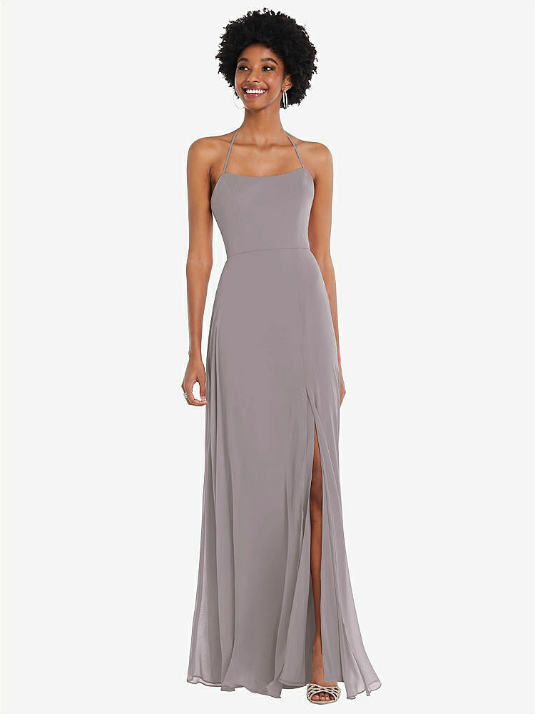 【NEW】【STYLE: 1559】スクープ ネック コンバーチブル ネクタップ マキシ ドレス 前面 スリット【COLOR: Cashmere Gray】【SIZE: 00-30W】