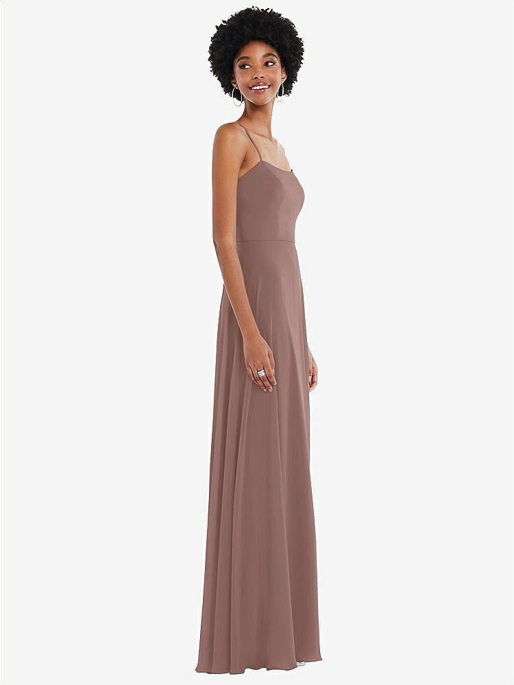【STYLE: 1559】Scoop Neck Convertible Tie-Strap Maxi Dress with Front Slit【COLOR: Sienna】