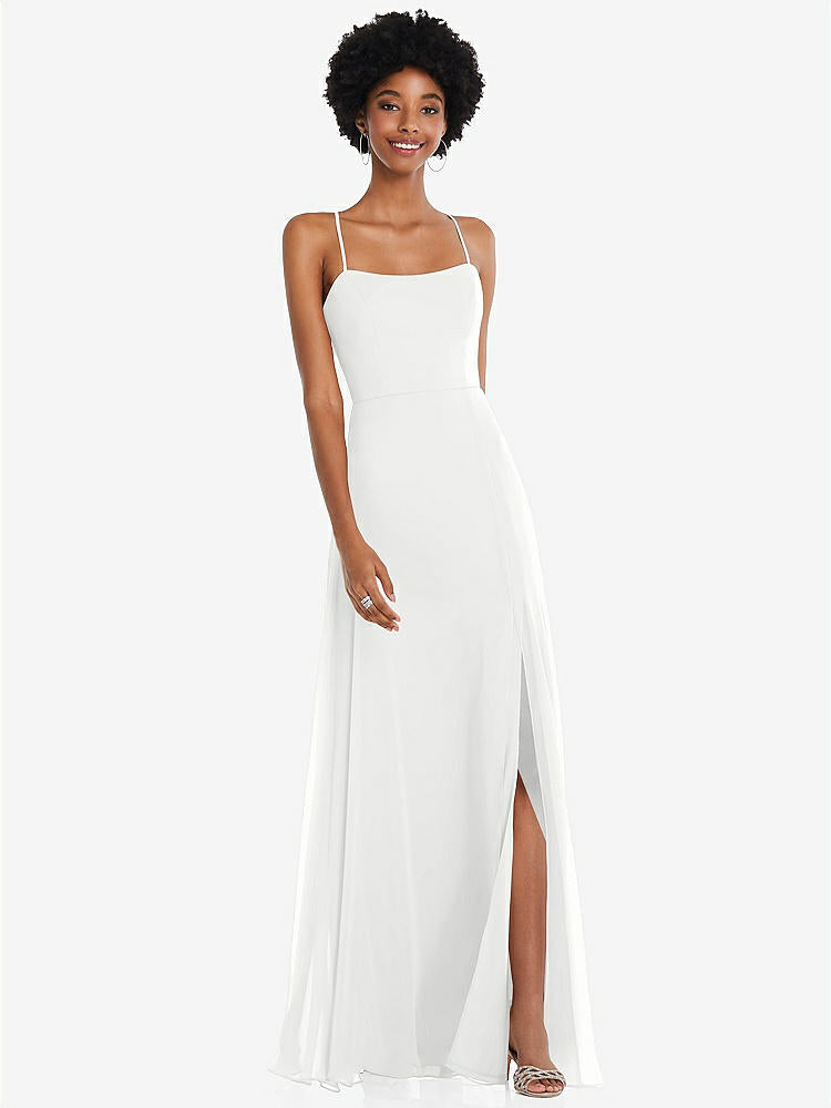 【NEW】【STYLE: 1559】スクープ ネック コンバーチブル ネクタップ マキシ ドレス 前面 スリット【COLOR: White】【SIZE: 00-30W】