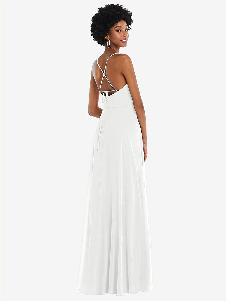 【NEW】【STYLE: 1559】スクープ ネック コンバーチブル ネクタップ マキシ ドレス 前面 スリット【COLOR: White】【SIZE: 00-30W】