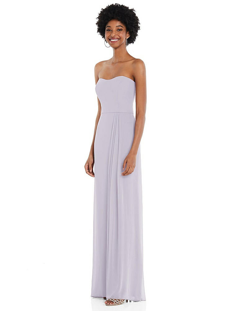 【STYLE: 1563】Strapless Sweetheart Maxi Dress with Pleated Front Slit 【COLOR: Moondance】