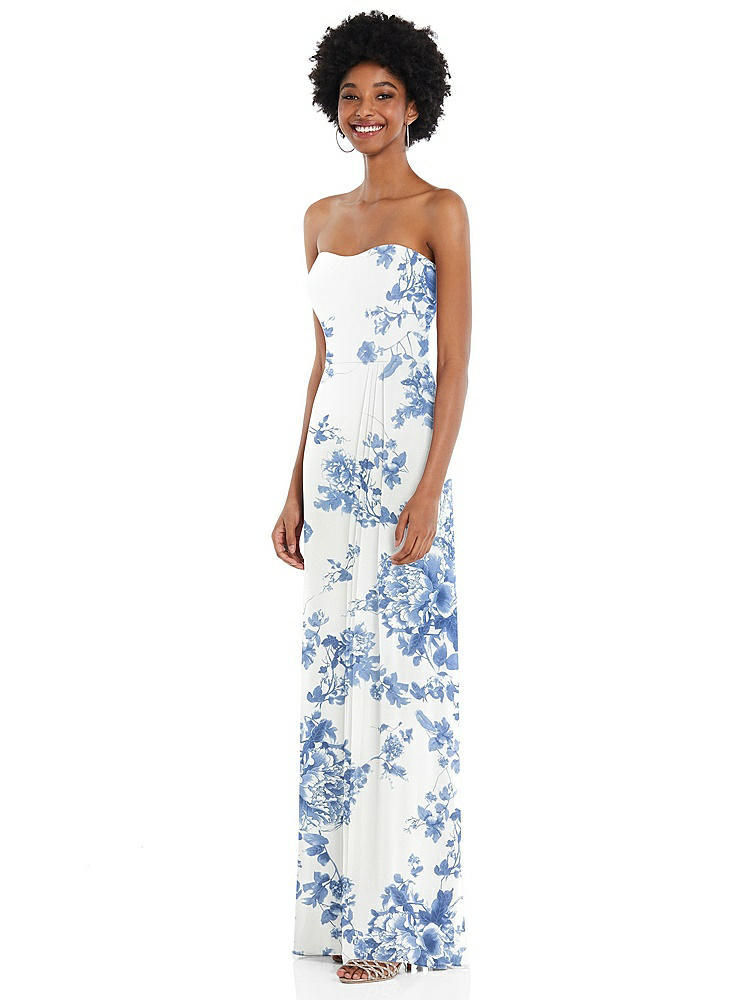 【NEW】【STYLE: 1563】ストラップレス 恋人 マキシ ドレス 柔らかい フロント スリット 【COLOR: Cottage Rose Dusk Blue】【SIZE: 00-30W】