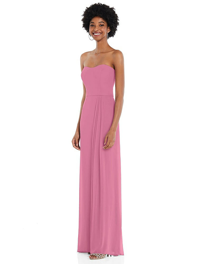 【NEW】【STYLE: 1563】ストラップレス 恋人 マキシ ドレス 柔らかい フロント スリット 【COLOR: Orchid Pink】【SIZE: 00-30W】
