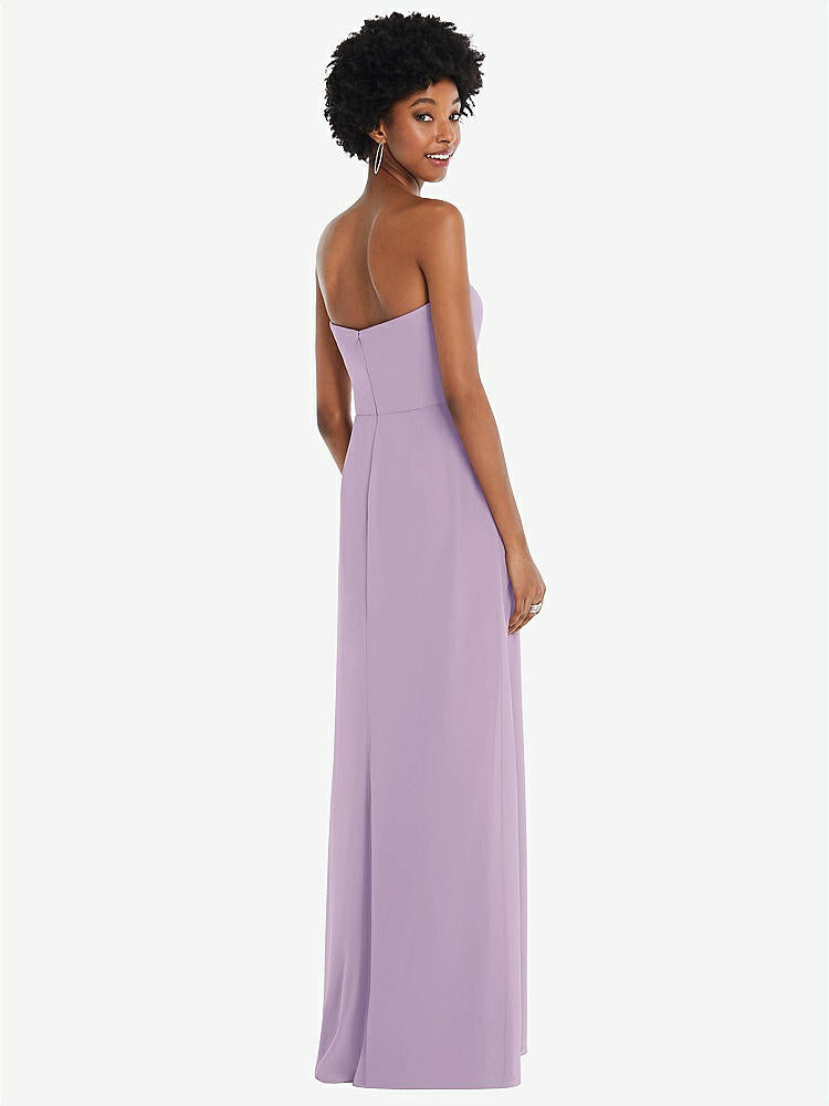 【NEW】【STYLE: 1563】ストラップレス 恋人 マキシ ドレス 柔らかい フロント スリット 【COLOR: Pale Purple】【SIZE: 00-30W】